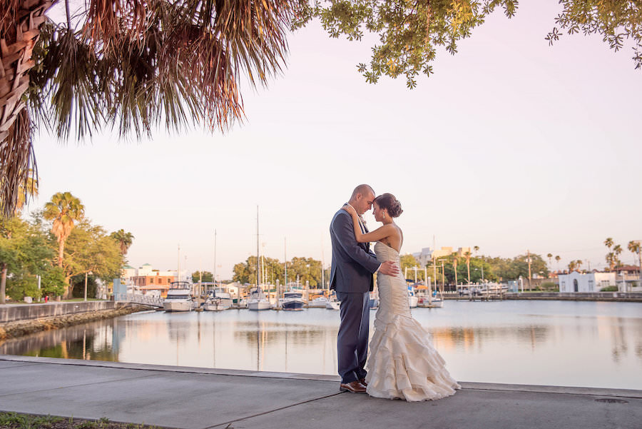 Outdoor, Bride and Groom Garden Wedding Portrait | Tampa Wedding Photographer Kristen Marie Photography