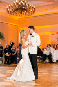 Bride and Groom First Dance at Wedding Reception | Tampa Wedding Venue Tampa Marriott Waterside