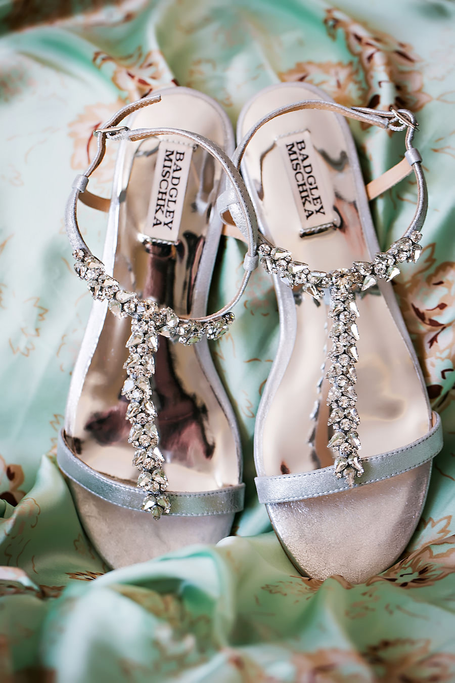 Badgley Mischka Bridal Wedding Shoes Sandals with Crystal, Rhinestone Straps