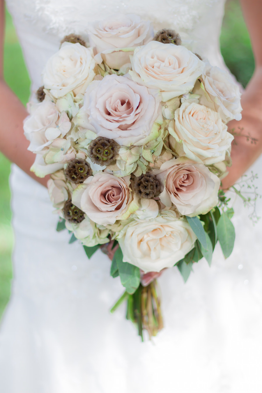 Ivory and Blush Pink Rustic Bridal Wedding Bouquet