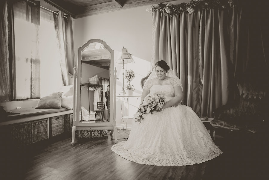Indoor, Bridal Wedding Portrait in Ivory, Lace Wedding Dress