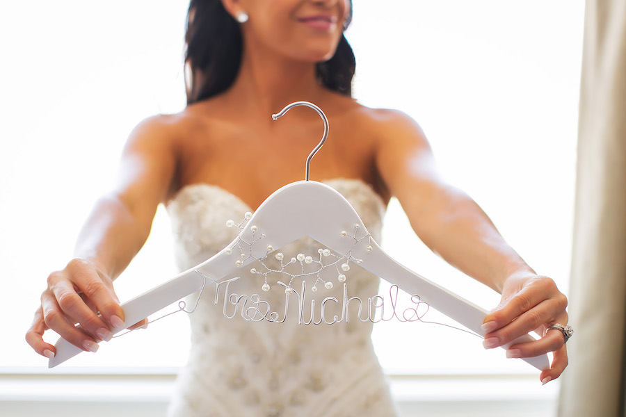 Customized Mrs. Bridal Wedding Hanger with Groom's Last Name | Sarasota Wedding Photography Limelight Photography