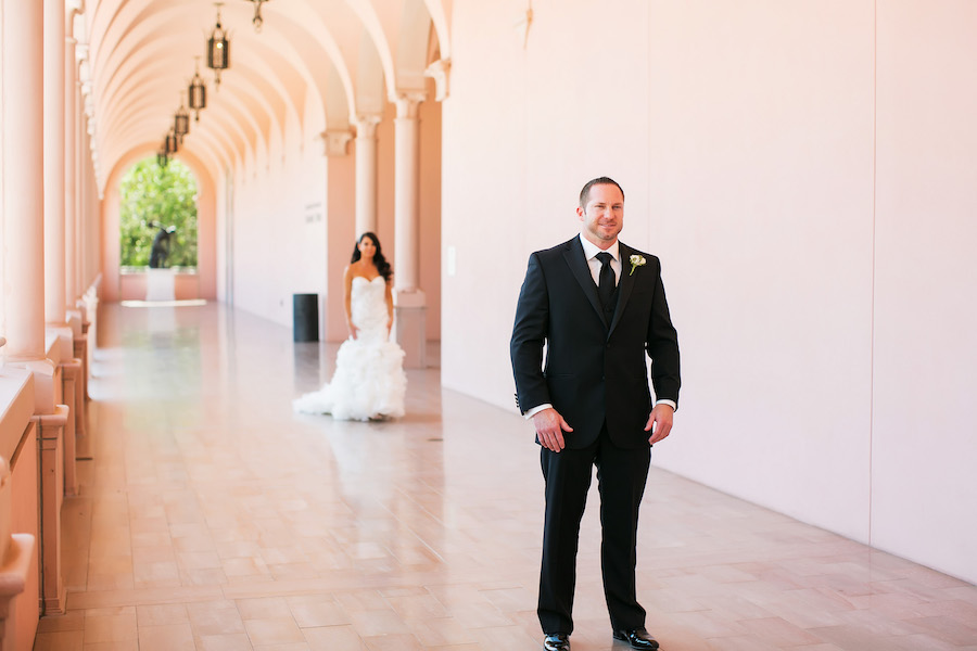 Bride and Groom First Look at Sarasota Wedding | Sarasota Wedding Photography Limelight Photography