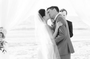 Bride and Groom First Kiss as Husband and Wife at St. Pete Wedding Ceremony