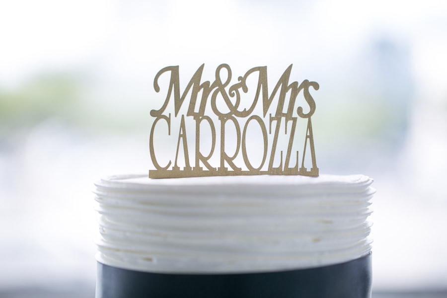 Mrs and Mrs, Gold Cake Topper at Tampa Wedding