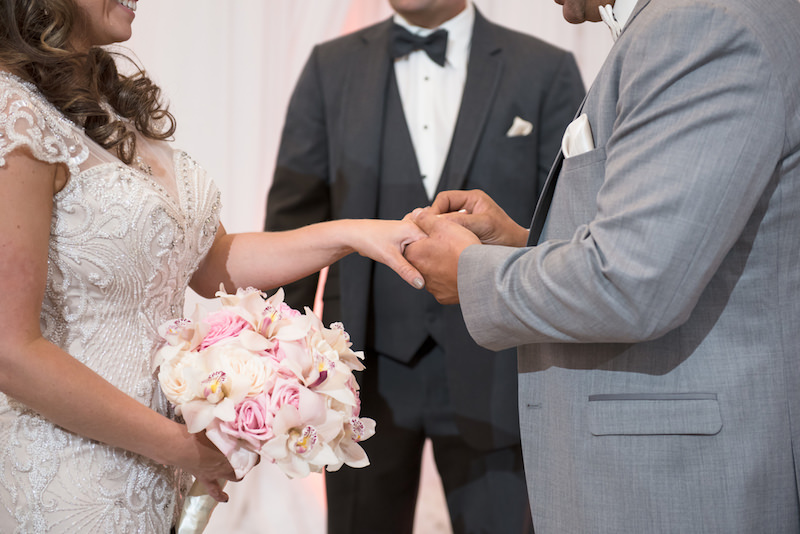 Bride and Groom Wedding Ceremony Ring Exchange