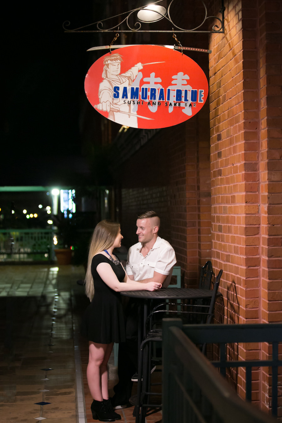 Ybor City Engagement Portrait at Samurai Blue in Tampa Florida | Tampa Wedding Photographer Carrie Wildes Photography