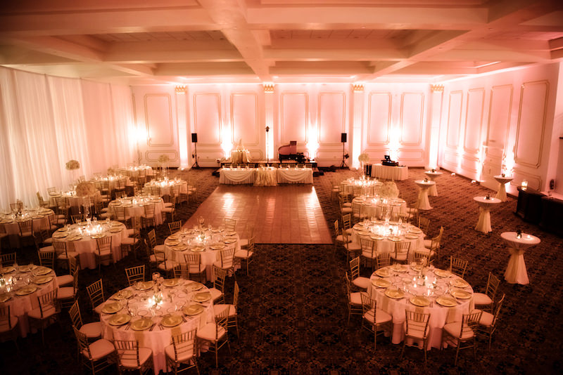 Elegant Romantic, Indoor Ballroom Wedding Reception at Historic Downtown Tampa Wedding Venue The Floridan Palace
