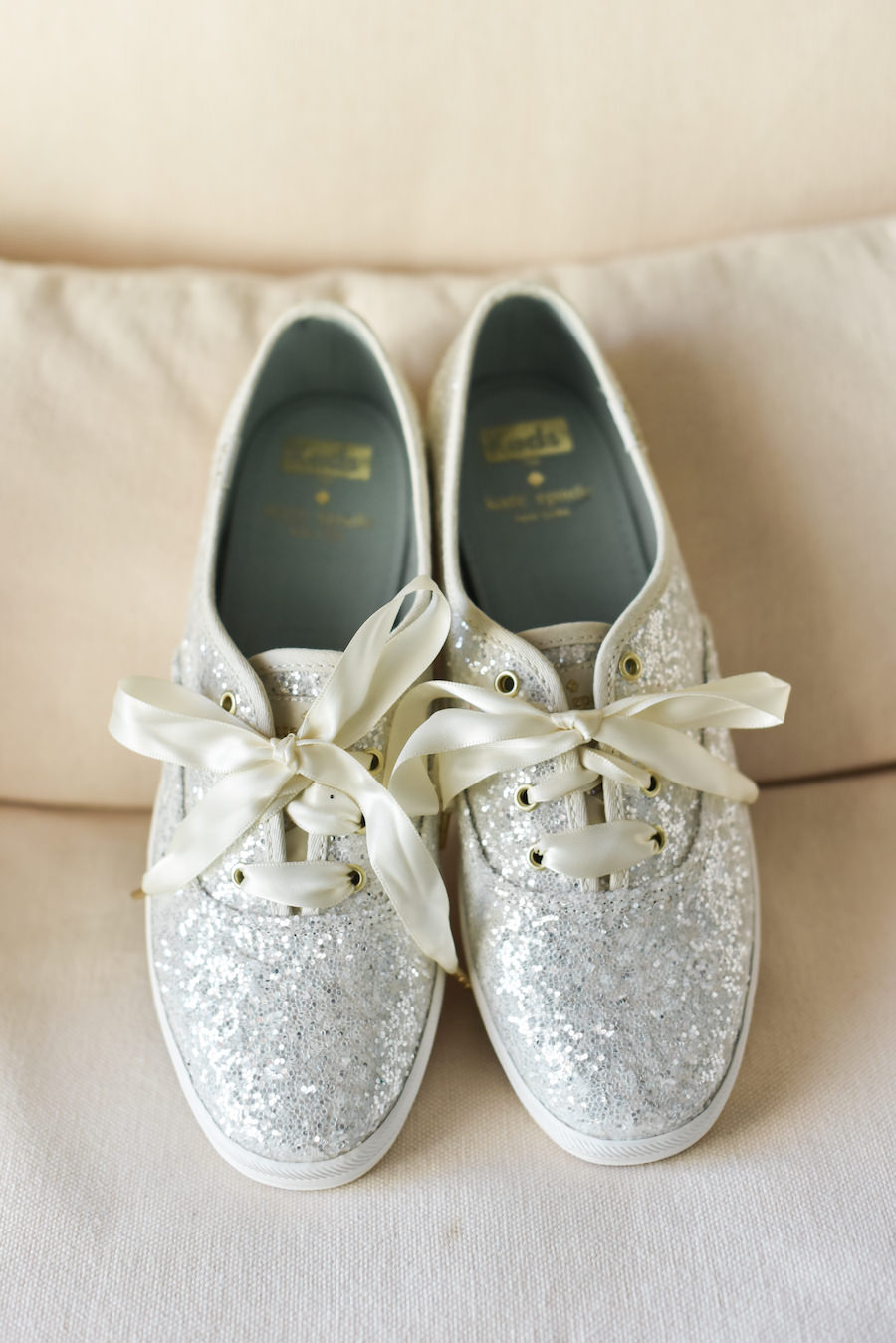 Silver Glitter Kate Spade for Keds Bridal Wedding Day Shoes