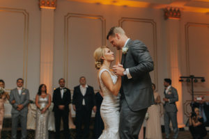 Bride and Groom First Dance at Ballroom Wedding Reception | Tampa Wedding Venue The Floridan Palace | Cleveland Browns Football Player Charley Hughlett Wedding