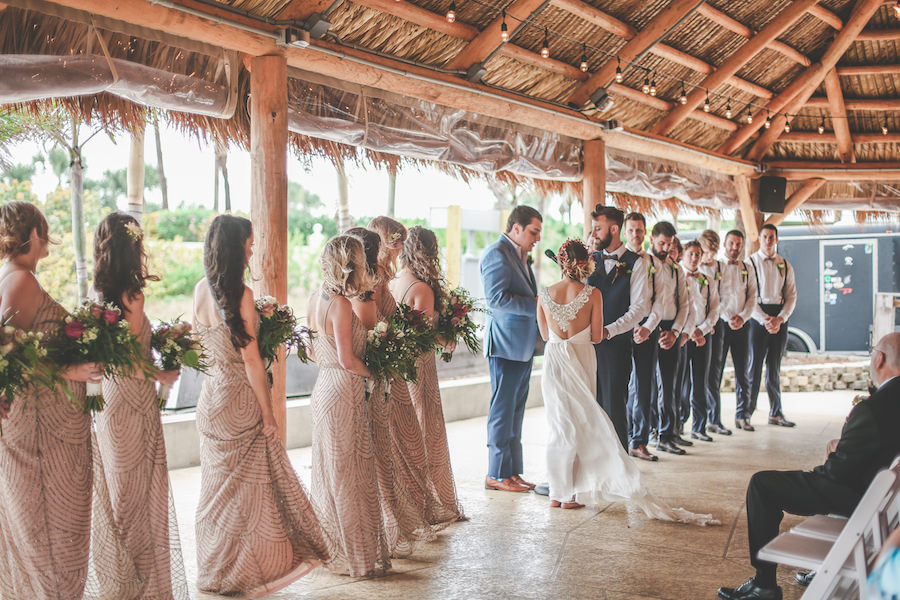 Bride and Groom Exchanging Vows at St. Pete Wedding Ceremony