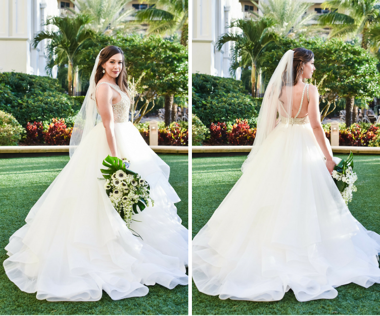 Elegant Coral and Gold Clearwater Beach Wedding