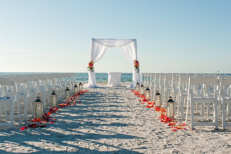 Outdoor, Waterfront Beach Wedding Ceremony at St. Pete Wedding Venue Loews Don CeSar