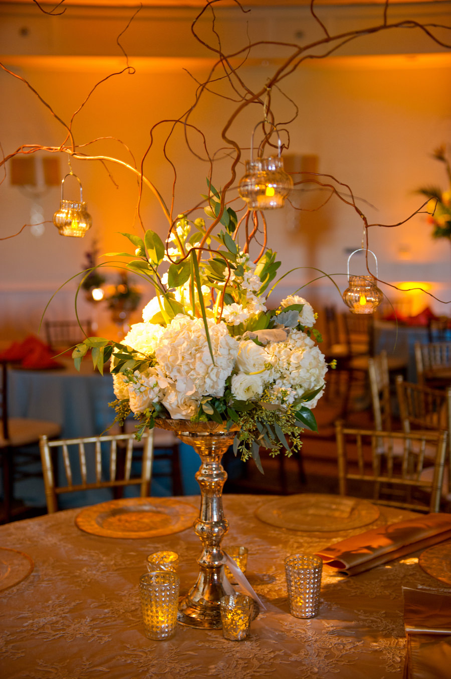 Gold Wedding Centerpieces by St. Pete Wedding Florist Wonderland Floral Art and Gift Loft