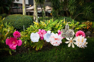Paper, Floral Decor at Outdoor Waterfront Garden Wedding Ceremony | Mid-Summer's Night Dream Whimscial Wedding | Tampa Wedding Venue DoubleTree Suites by Hilton