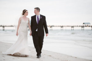 Bride and Groom Clearwater Beach Wedding Portraits