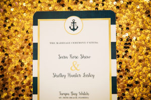 Nautical Inspired Navy Blue and White Striped Wedding Invitation | Nautical Inspired Wedding Inspiration