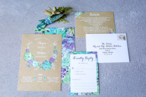 Purple, Green and Taupe Succulent Inspired Invitation Suite