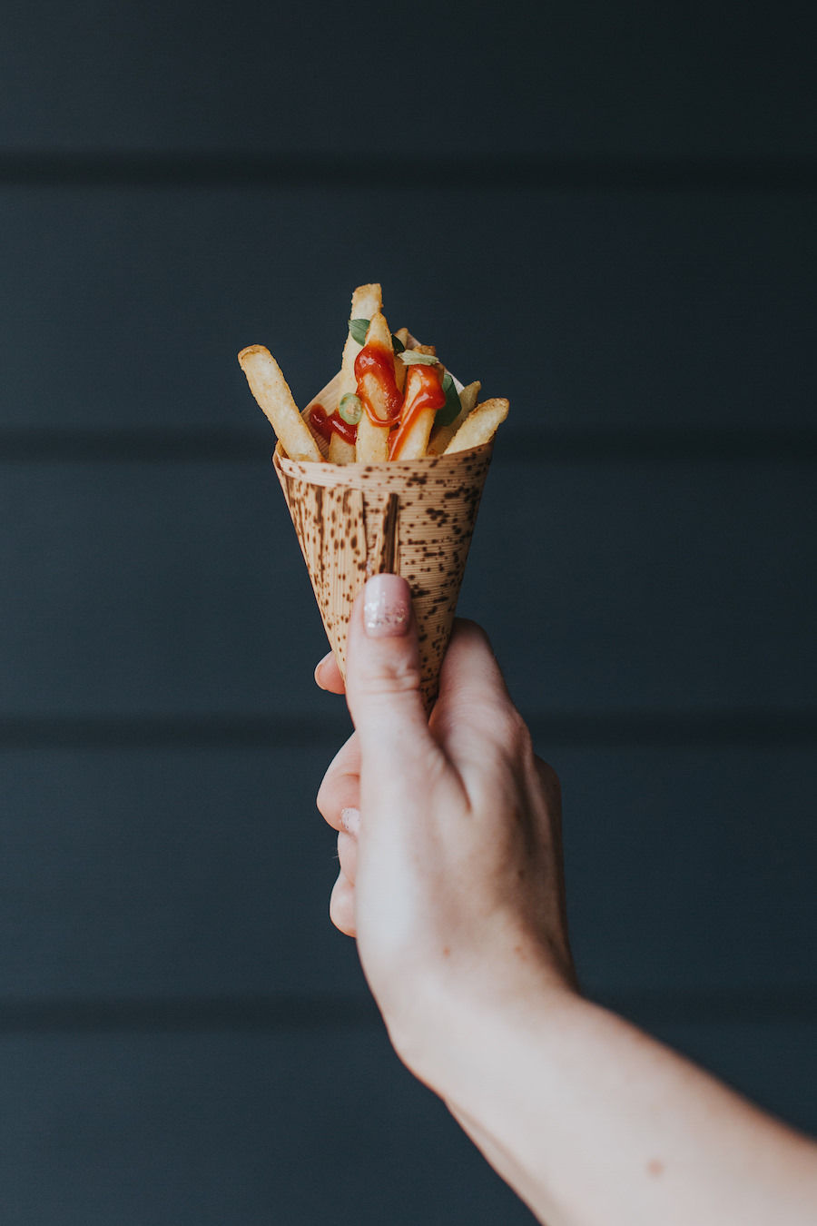 Artisan Handheld French Fry Holders for Wedding Snacks | Tampa Wedding and Event Catering Company SaltBlock Catering