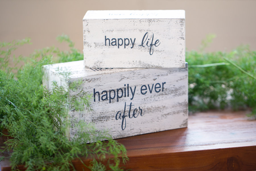 Happy Life | Happy Ever After Vintage Distressed Wedding Signs | Boho Chic Wedding Ideas and Inspiration