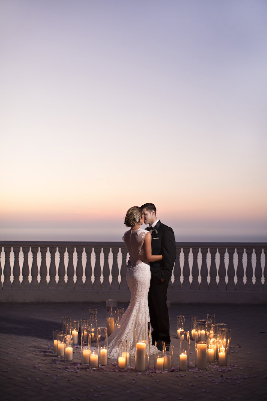 Sunset Candlelit Wedding Portrait Clearwater Beach Wedding Venue