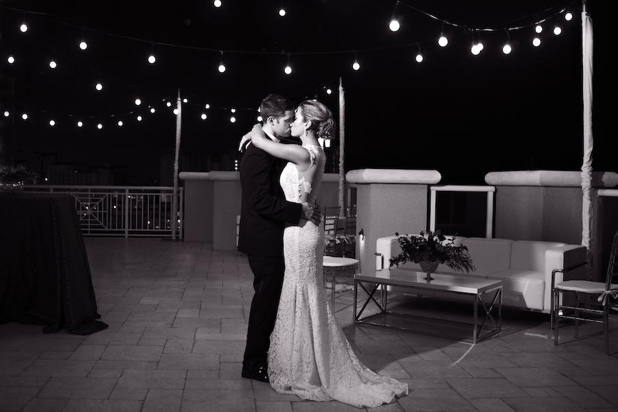 Bride and Groom First Dance | Clearwater Beach Wedding Venue Hyatt Regency | Wedding Planner Special Moments Event Planning | Market Lighting by Gabro Event Services | Djamel Photography