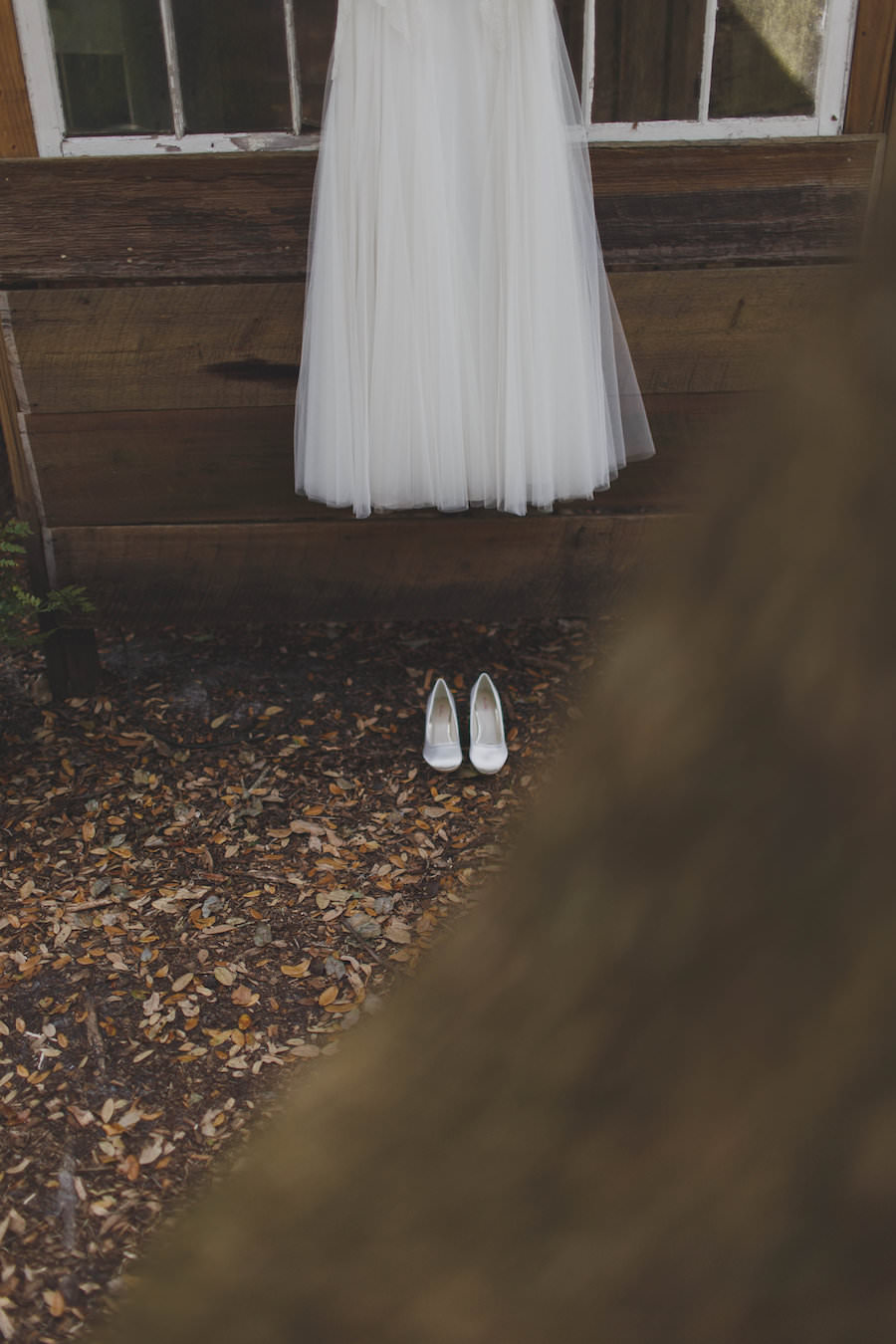 Ivory Anna Kara Wedding Dress and Ivory Bridal Wedding Shoes for Rustic Outdoor Wedding