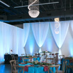 French Country Chairs with Teal Specialty Linens and White Draping | Modern Wedding Reception Decor Ideas and Inspiration | Tampa Wedding Venue Ivy Astoria | Chair Rentals A Chair Affair