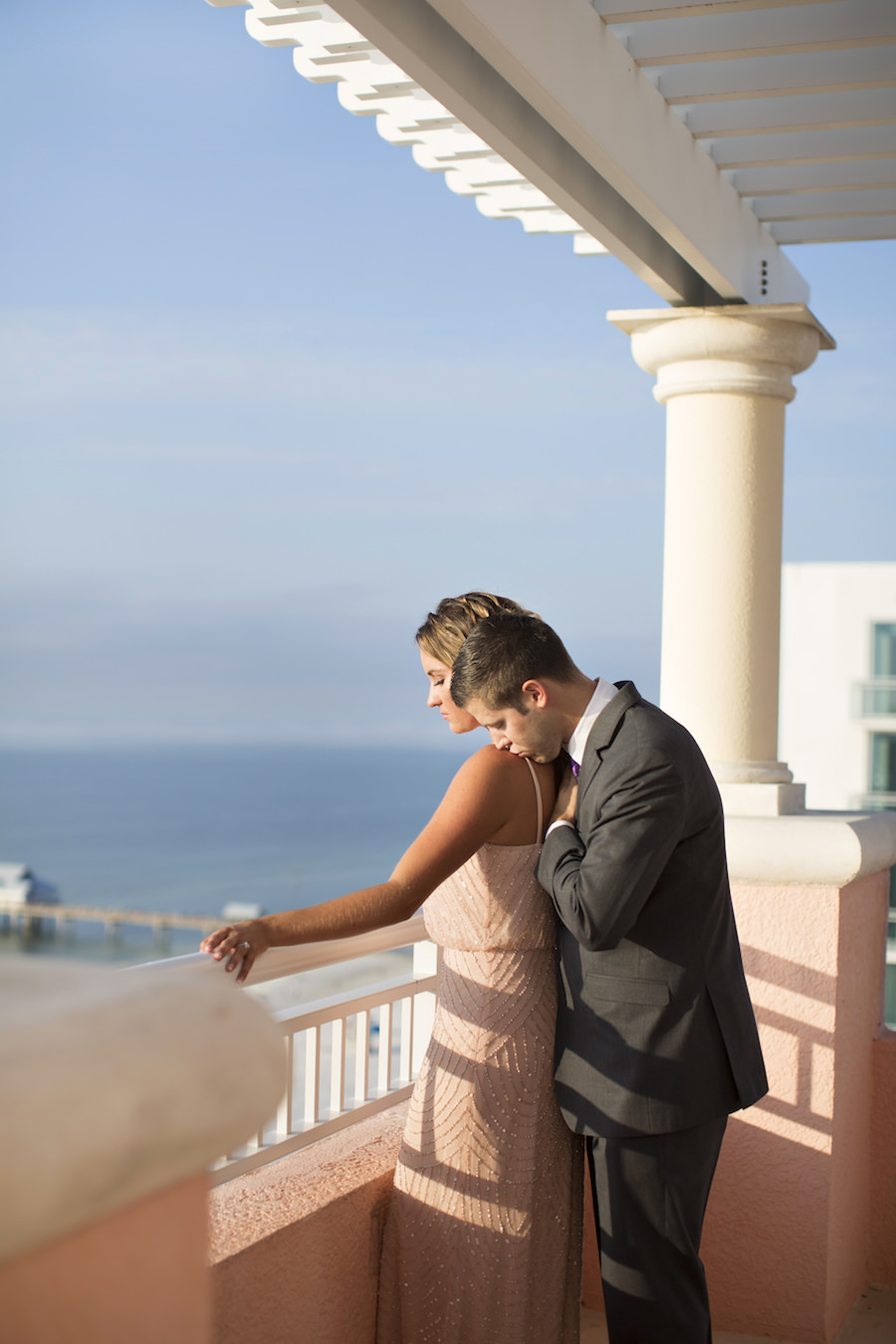 Bride and Groom Wedding Portrait | Surprise Rooftop Engagement Proposal at the Hyatt Regency Clearwater Beach | Clearwater Wedding Photographer Djamel Photography