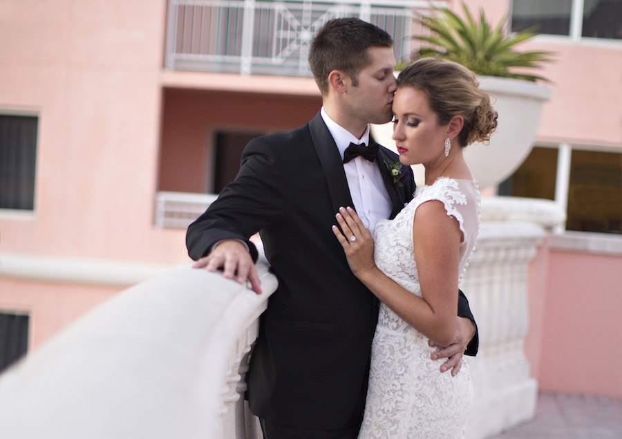 Bride and Groom Wedding Portrait | Lace Wedding Dress from The Bride Tampa | Clearwater Wedding Photographer Djamel Photography