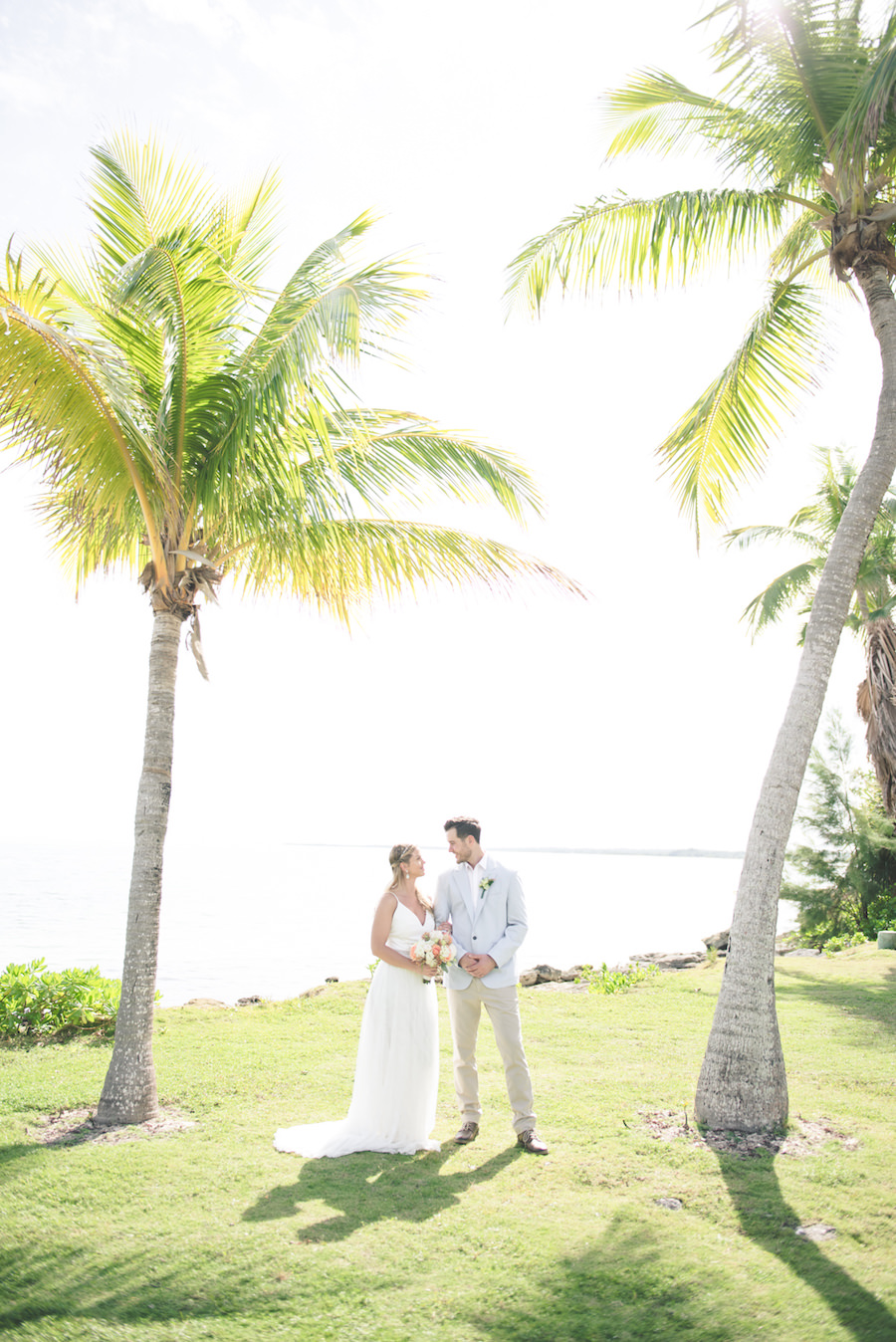 Bahamas Destination Beach Caribbean Bride with Flowing White Wedding Dress | Aisle Society Weddings Abaco Beach Resort