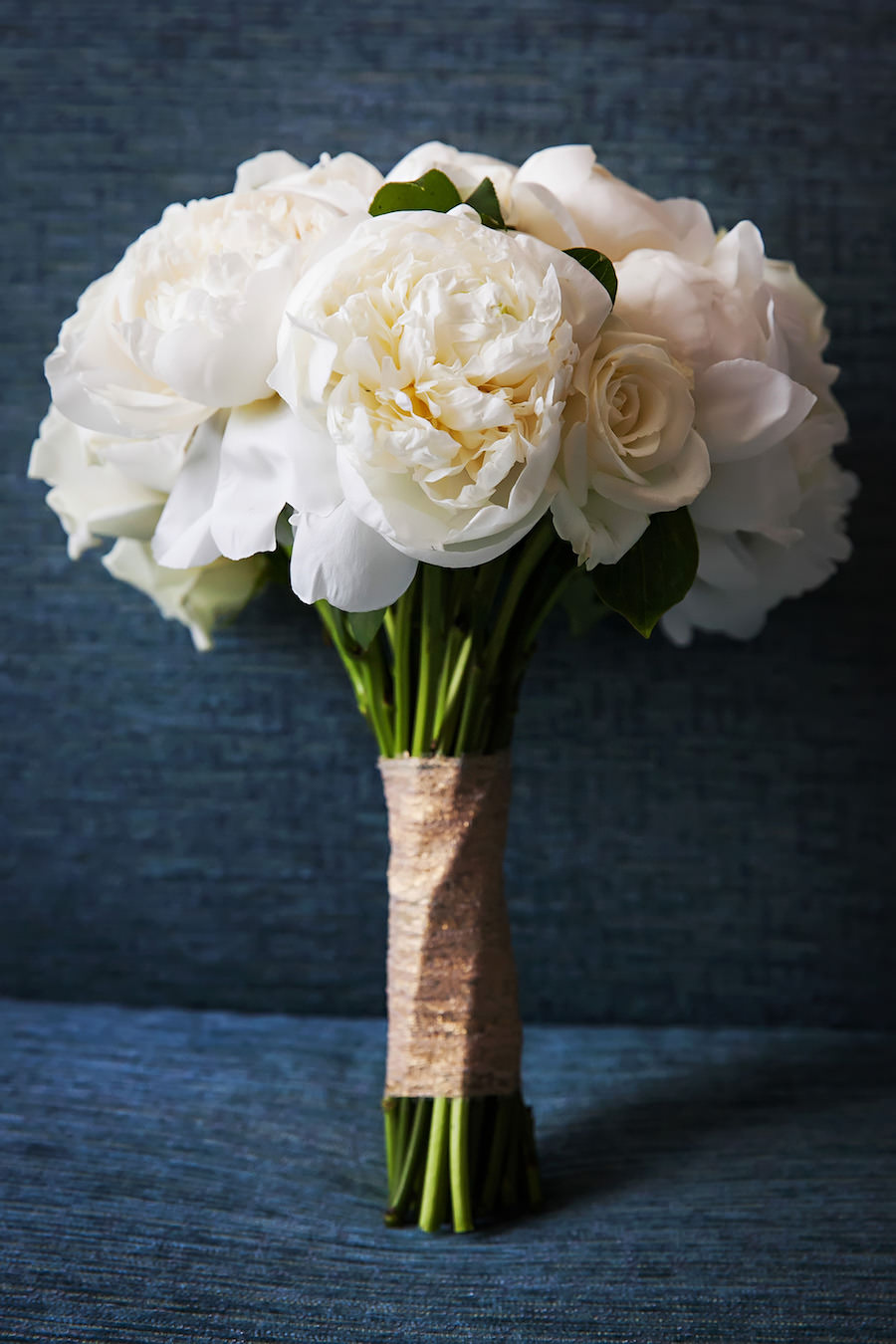 Elegant Traditional Classic White Ivory Peony Wedding Bouquet