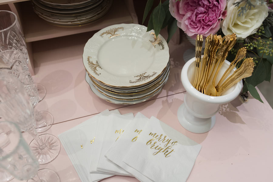 Vintage China and Gold Flatware | Tampa Bay Wedding Rentals Ever After Vintage Weddings