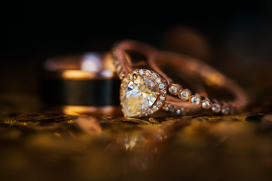 Rose Gold Diamond Wedding Ring Portrait