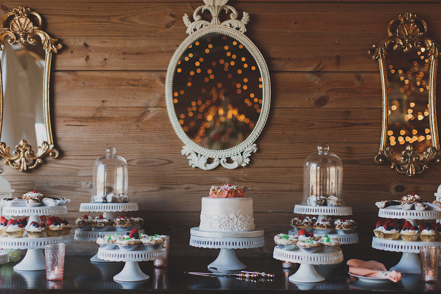 Mini Baked Goods and Small Wedding Cake Topper for Wedding Dessert Table | Rustic Wedding Cake Alternatives | Tampa Wedding Cake Baker Alessi Bakeries