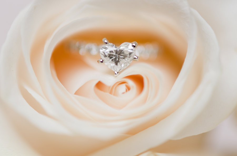 Heart Shaped Engagement Wedding Ring