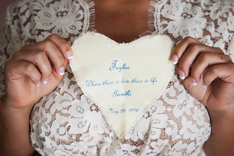 Embroidered Stitched Wedding Day Heart Keepsake