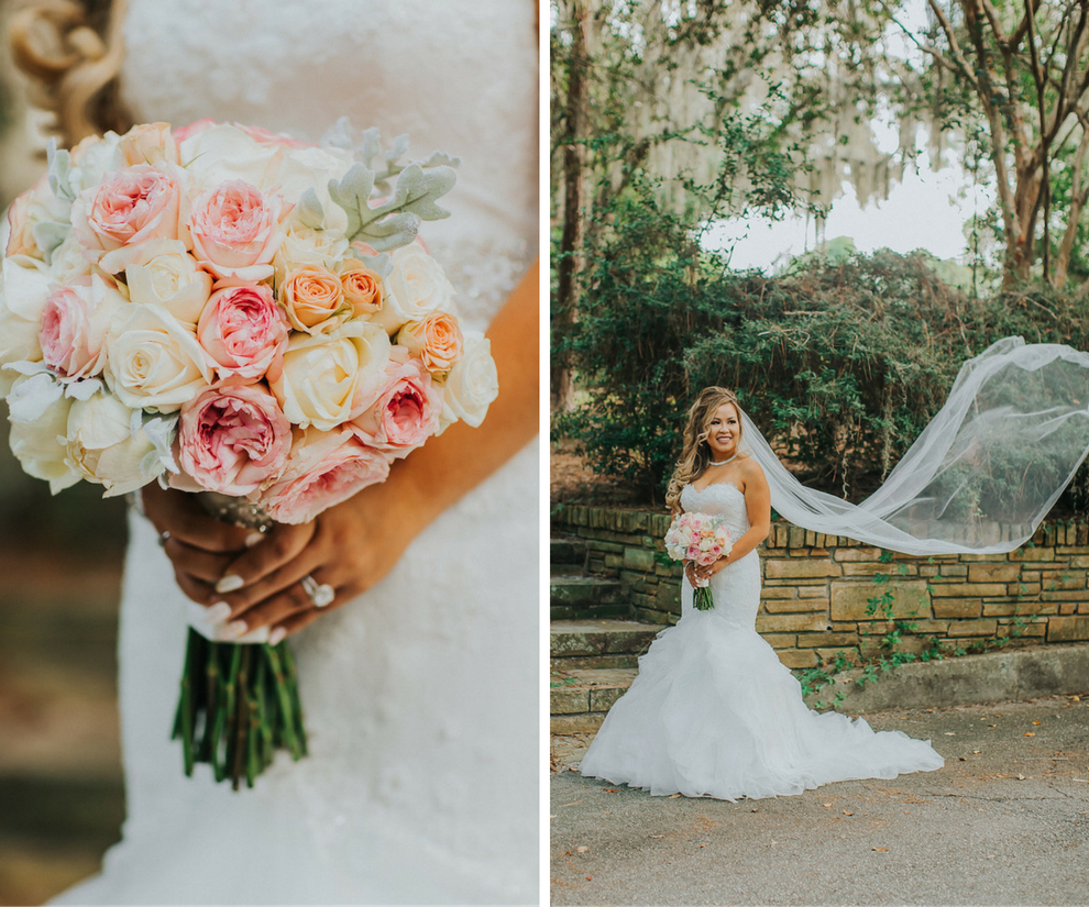 Peach, Pink Blush and White Bridal Wedding Bouquet | Tampa Bay Wedding Photographer Rad Red Creative