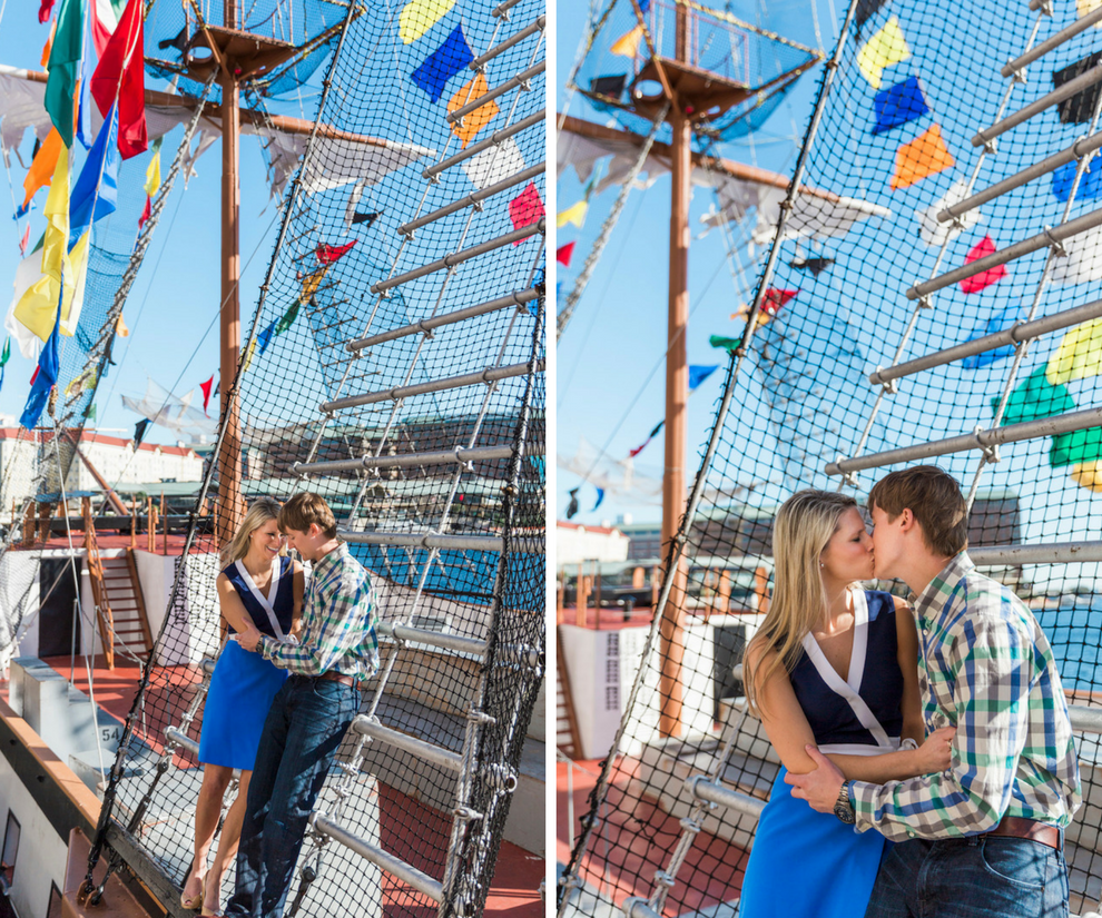 Unique Downtown Tampa Wedding Engagement Portraits on Gasparilla Pirate Ship