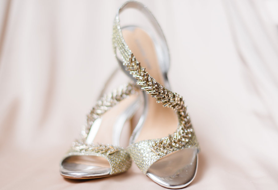 Silver Open Toe Wedding Shoes