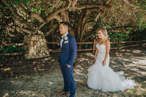 Bride and Groom First Look on Wedding Day | Tampa Bay Wedding Photographer Rad Red Creative