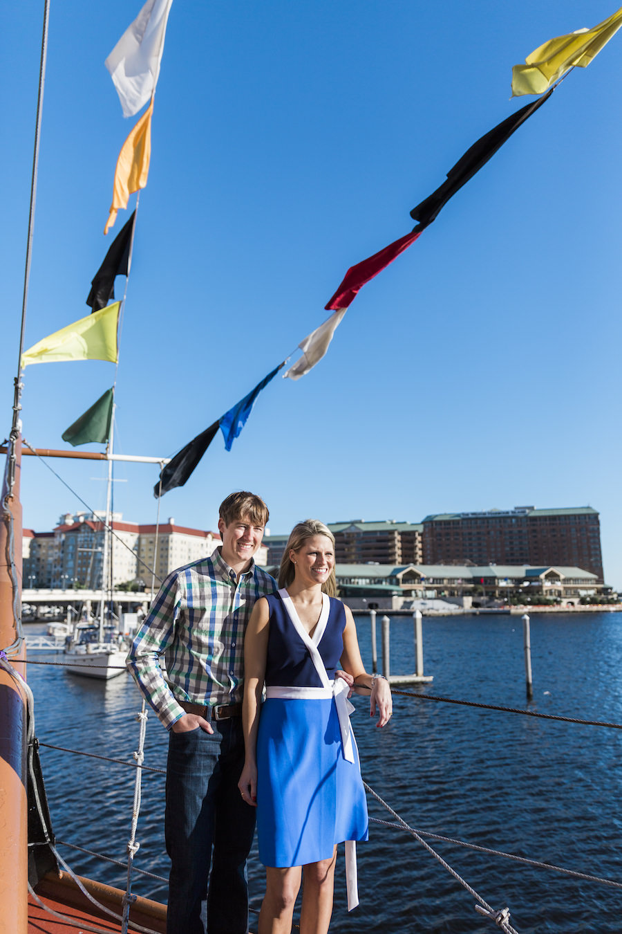 Unique Downtown Tampa Wedding Engagement Portraits on Gasparilla Pirate Ship