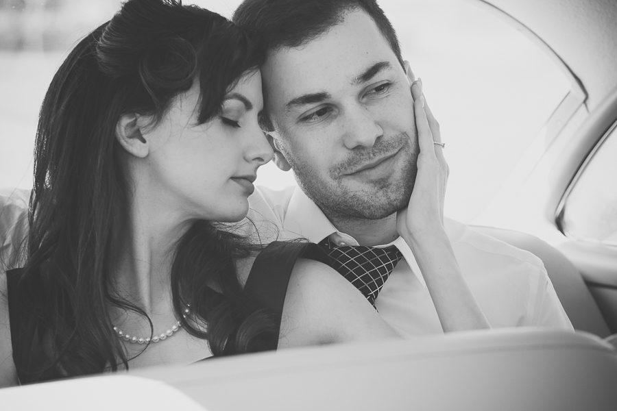 Tampa Vintage Car Wedding Engagement Session Portraits