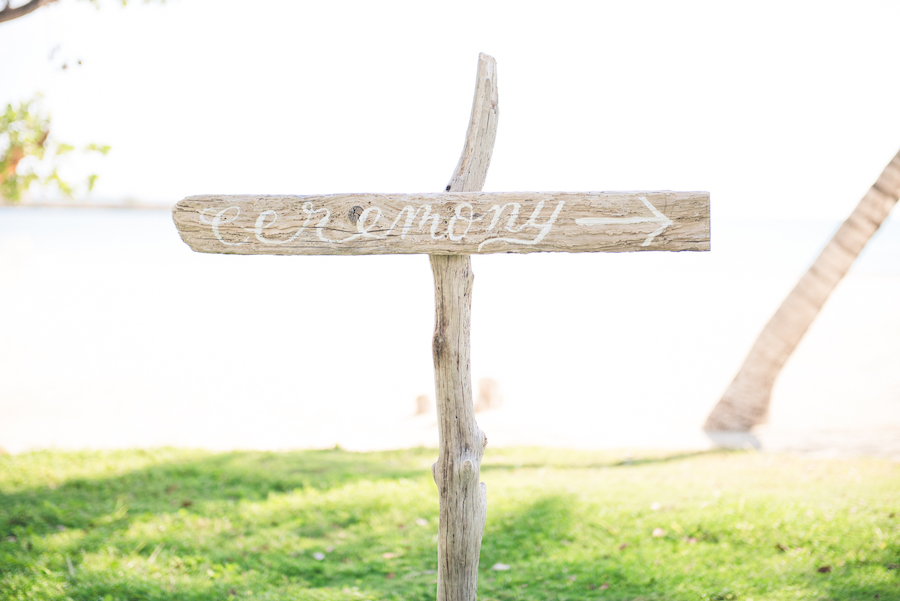 Tropical Destination Caribbean Wedding Wooden Ceremony Sign