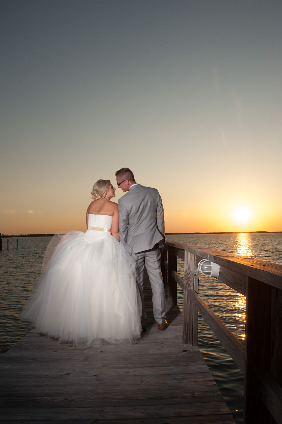 Bride and Groom Sunset Tampa Bay Wedding Portrait | Waterfront Dunedin Wedding Venue Beso del Sol