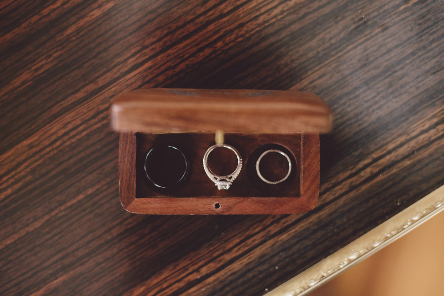 Bride and Groom Wedding Ring Wood Ring Box