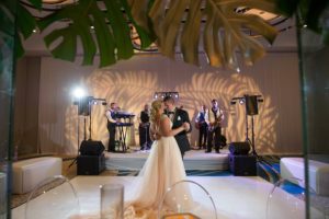 Modern Gold South Beach Inspired Wedding Reception Decor | Clearwater Beach Wedding Venue Wyndham Grand | Wedding Planner Parties a la Carte | Andi Diamond Photography