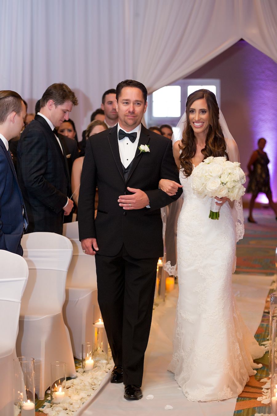 Bride Walking Down the Aisle Wedding Portrait | St. Pete Wedding Ceremony at Vinoy Renaissance