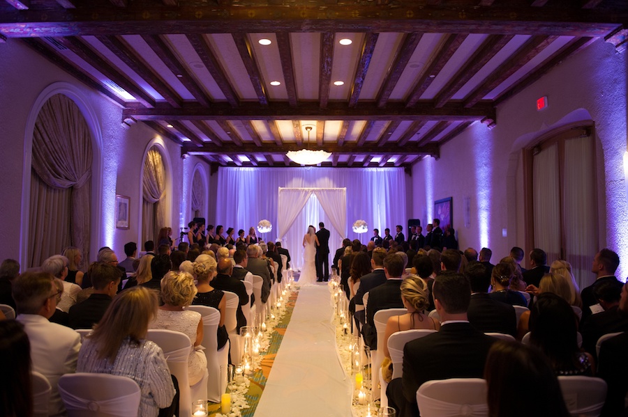 Indoor St. Pete Wedding Ceremony at Vinoy Renaissance with Candlelit Aisle