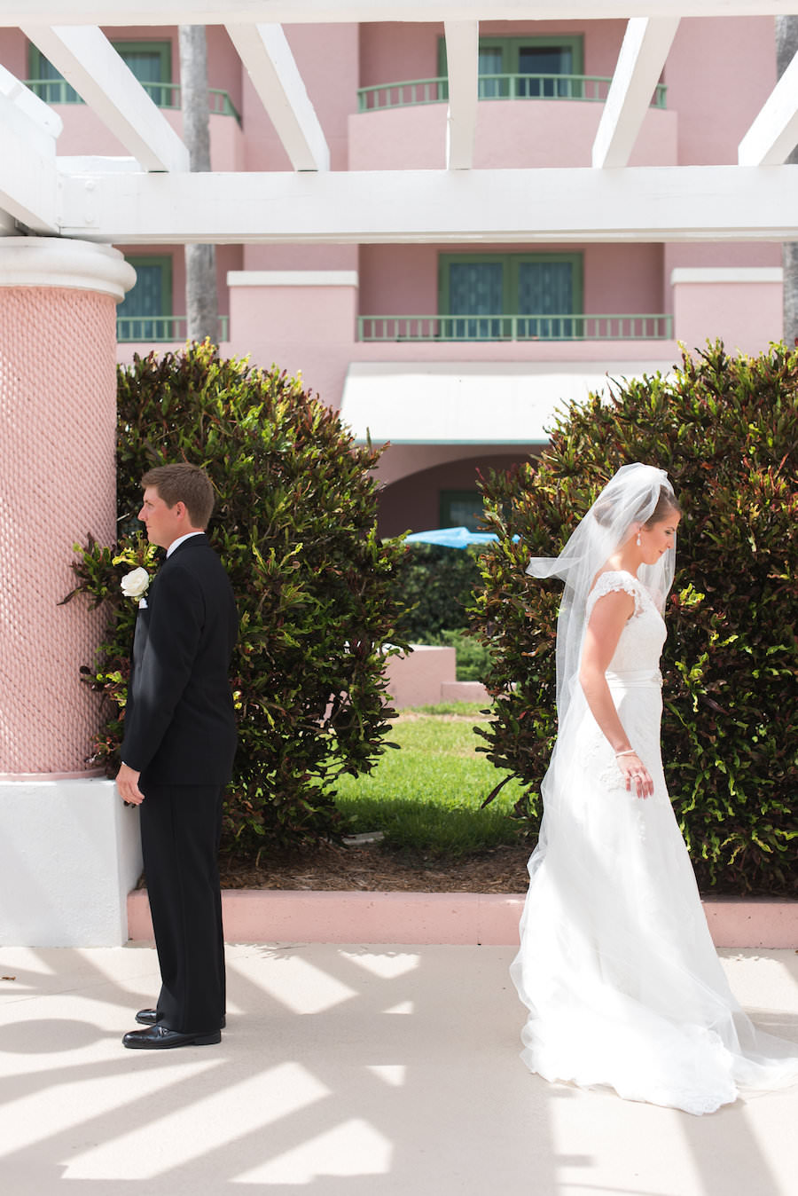 First Look Wedding Day Portrait | St. Petersburg Wedding Photographer Caroline and Evan Photography